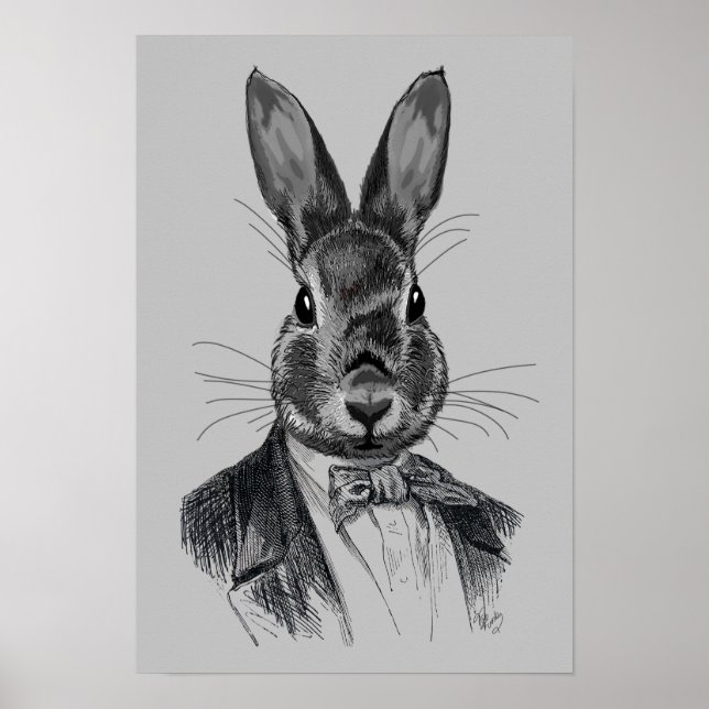 Rabbit In Suit Portrait Poster (Front)