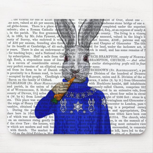 Rabbit In Sweater 2 Mouse Mat (Front)