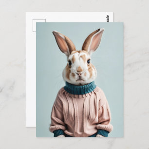 Rabbit in sweater, Postcrossing Postcard