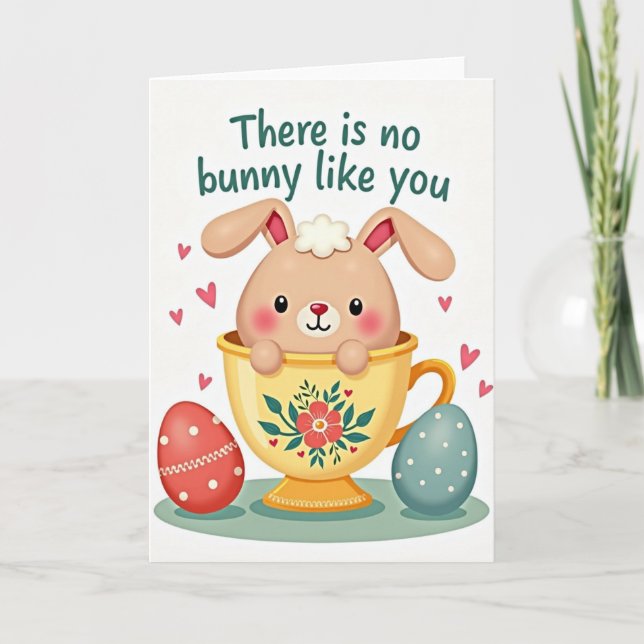 Rabbit In Teacup Gift Card (Front)