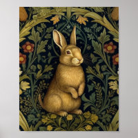 Rabbit in the forest art nouveau style