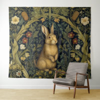 Rabbit in the forest art nouveau style
