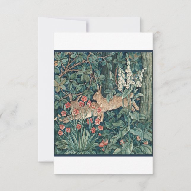 Rabbit In The Forest - William Morris Save The Date (Front)