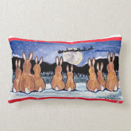 "Rabbit in the Moon" Christmas Design Throw Pillow