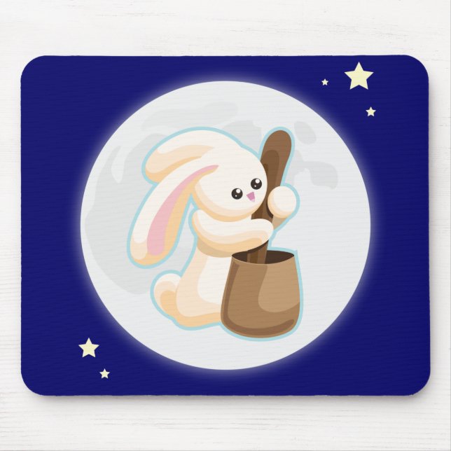 Rabbit in the Moon Mouse Mat (Front)
