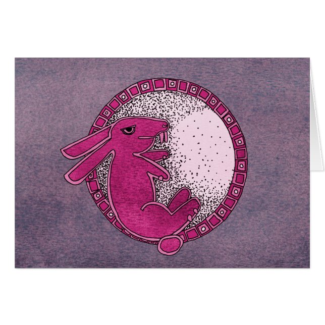 Rabbit in the Moon (pink/purple) (Front Horizontal)