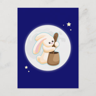 Rabbit in the Moon Postcard