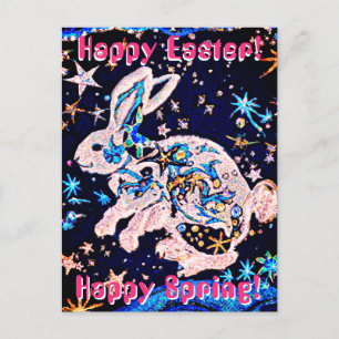 Rabbit in the Sky with Stars Postcard