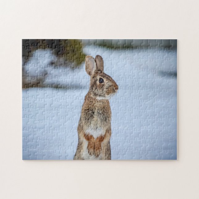 Rabbit in the snow jigsaw puzzle (Horizontal)