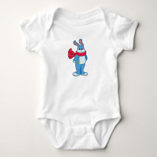 Rabbit in Winter with Scarf Baby Bodysuit