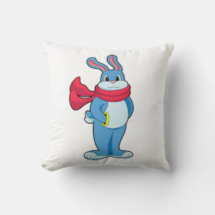 Rabbit in Winter with Scarf Cushion