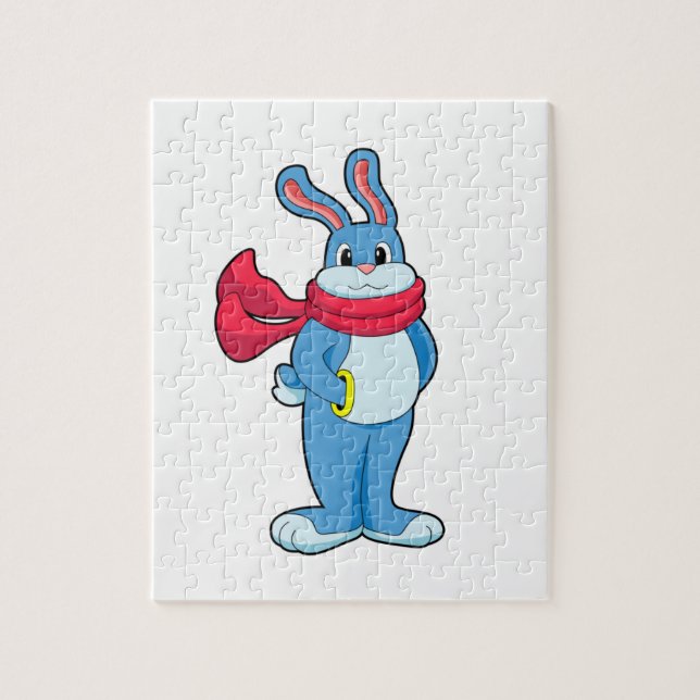 Rabbit in Winter with Scarf Jigsaw Puzzle (Vertical)