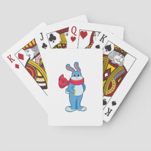 Rabbit in Winter with Scarf Playing Cards