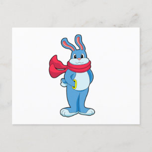 Rabbit in Winter with Scarf Postcard
