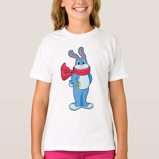 Rabbit in Winter with Scarf T-Shirt (Front)
