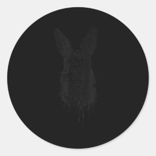 Rabbit Ink Art Nge Edgy Forest Wildlife Rtrait Bun Classic Round Sticker