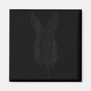 Rabbit Ink Art Nge Edgy Forest Wildlife Rtrait Bun Magnet
