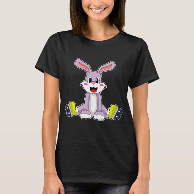 Rabbit Inline skating Roller skates T-Shirt (Front)