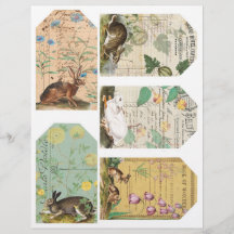Rabbit Journalling Tags Collage Sheet
