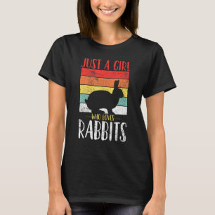Rabbit Just a Girl Who Loves Rabbits Retro Vintage T-Shirt