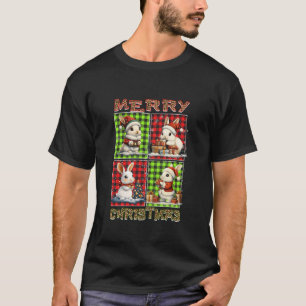 Rabbit Leopard Buffalo Plaid Animals Lover Merry C T-Shirt