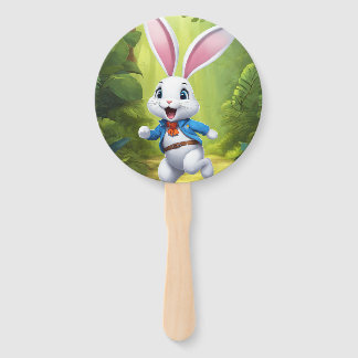 Rabbit Logo Black Guest Book Hand Fan