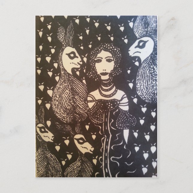 Rabbit love postcard (Front)