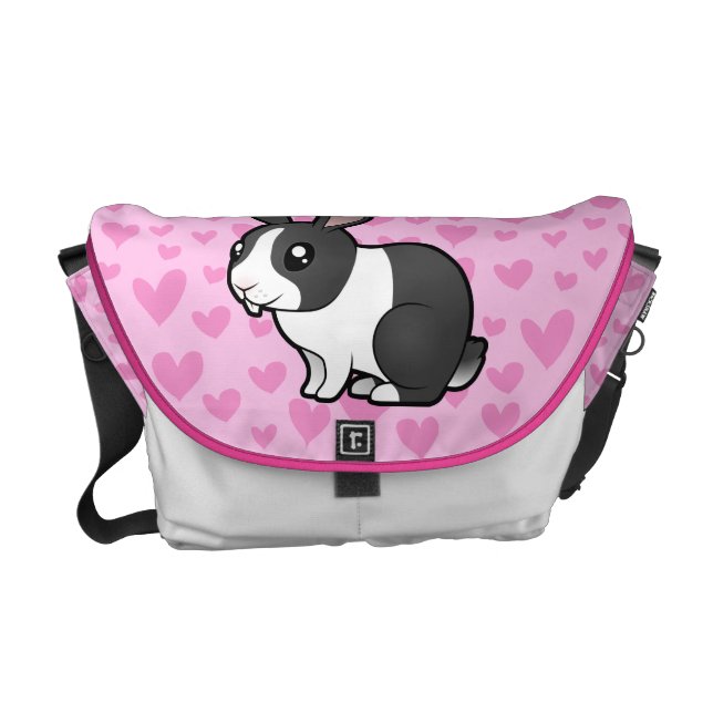 Rabbit Love (uppy ear smooth hair) Messenger Bag (Front)