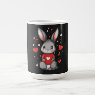 Rabbit Lover Heart Girl Coffee Mug