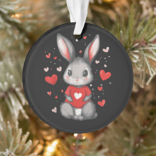 Rabbit Lover Heart Girl Ornament