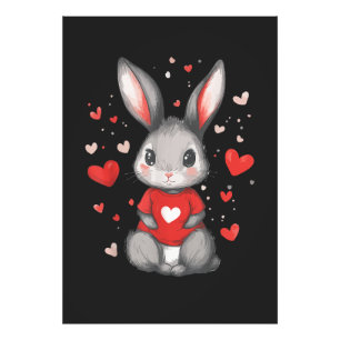 Rabbit Lover Heart Girl Photo Print