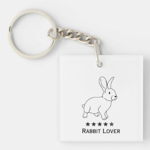 Rabbit Lover, Simple Design  Key Ring