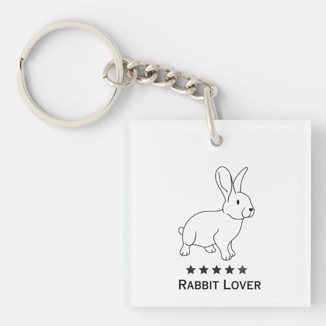 Rabbit Lover, Simple Design  Key Ring (Front)