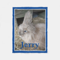 Rabbit Lover's Personalised Photo and Name Blue