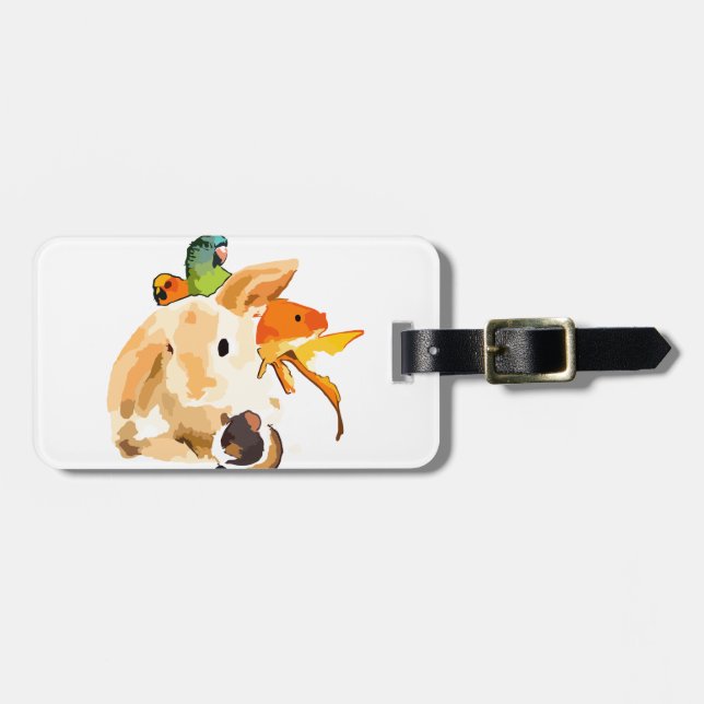 rabbit luggage tag (Front Horizontal)