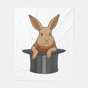 Rabbit Magician Magic hat Fleece Blanket