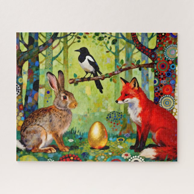 Rabbit, Magpie, Fox and “The Forest’s Secret”  Jigsaw Puzzle (Horizontal)