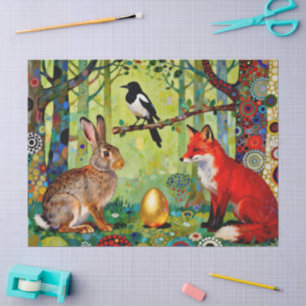 Rabbit, Magpie, Fox and “The Forest’s Secret”  Tissue Paper