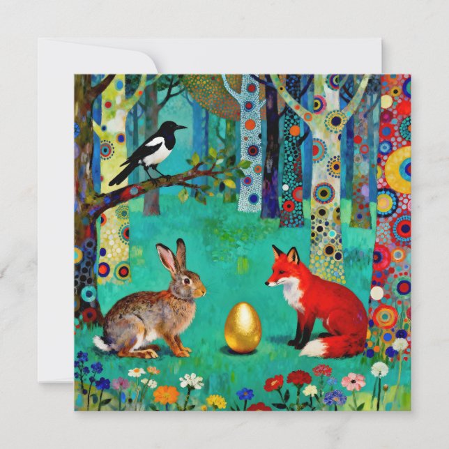 Rabbit, Magpie, Fox and “The Sharing Path” Thank You Card (Front)