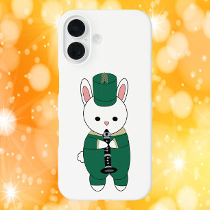 Rabbit Marching Band Clarinet Green Gold iPhone 16 Case