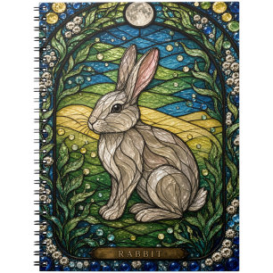 Rabbit Meadow Edge Illumina Stained Glass Notebook