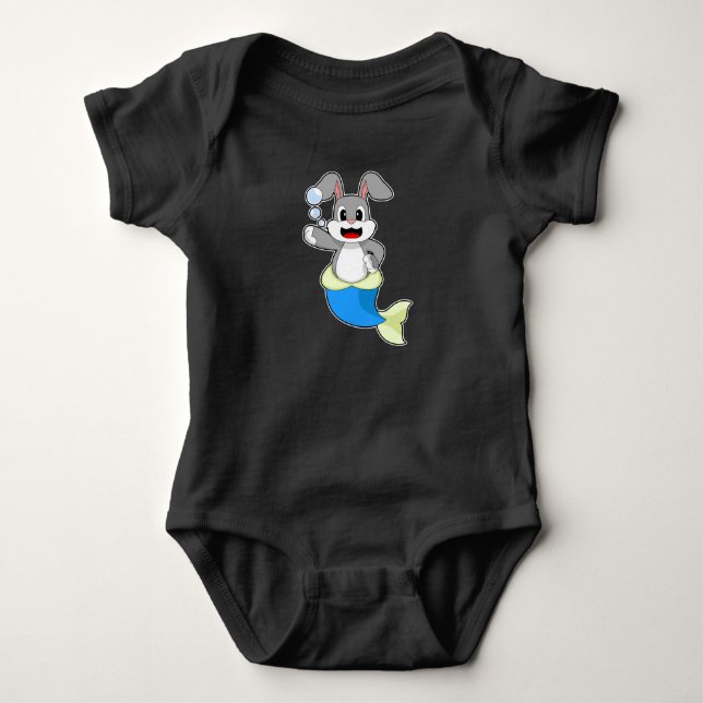 Rabbit Mermaid Baby Bodysuit (Front)