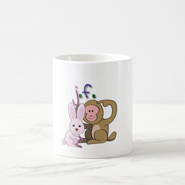 Rabbit & Monkey Coffee Mug (Center)