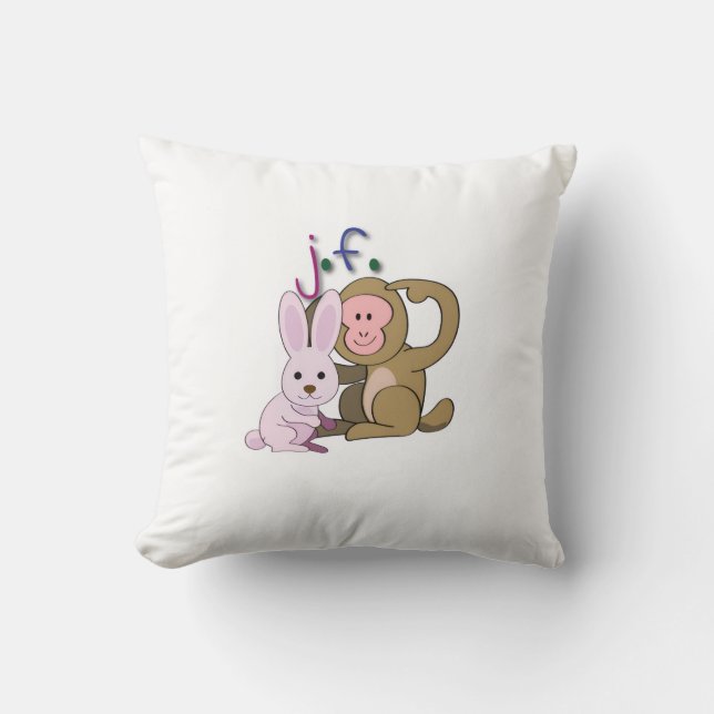 rabbit & monkey cushion (Front)