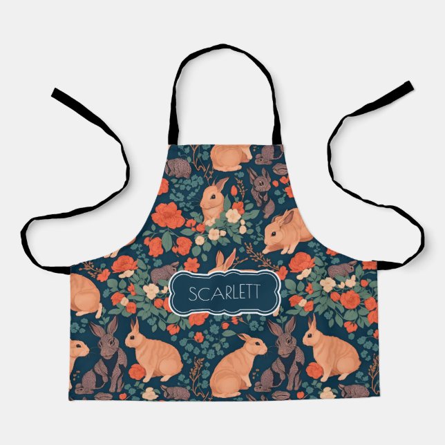 Rabbit Mosaic Colourful Personalised Pattern Apron (Front)