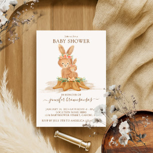 Rabbit Mummy Bunny Baby Invitation