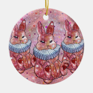Rabbit named Ladybug Ceramic Tree Decoration