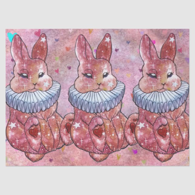 Rabbit named Ladybug Tissue Paper (Front)