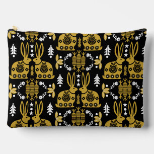 Rabbit Nordic Scandinavian Folk Art Accessory Pouch