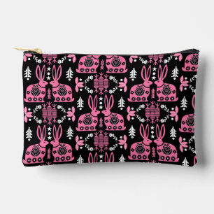 Rabbit Nordic Scandinavian Folk Art Accessory Pouch